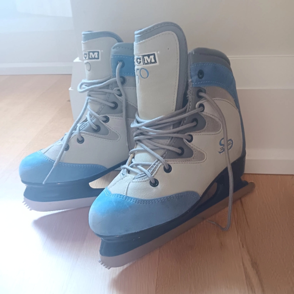 Women's Blue and Gray Figure Skates